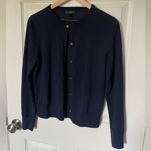 J. Crew navy cardigan merino wool | Medium